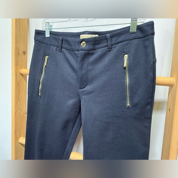 MICHAEL KORS Navy blue skinny with gold zipper accent pants size 10 - Picture 6 of 14